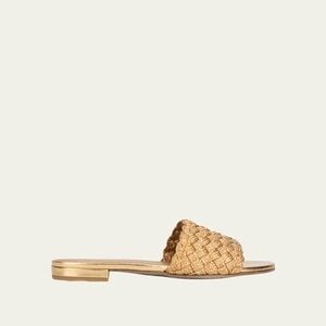 AQUATALIA | Tatia Woven Raffia Flat Sandal size 8.5